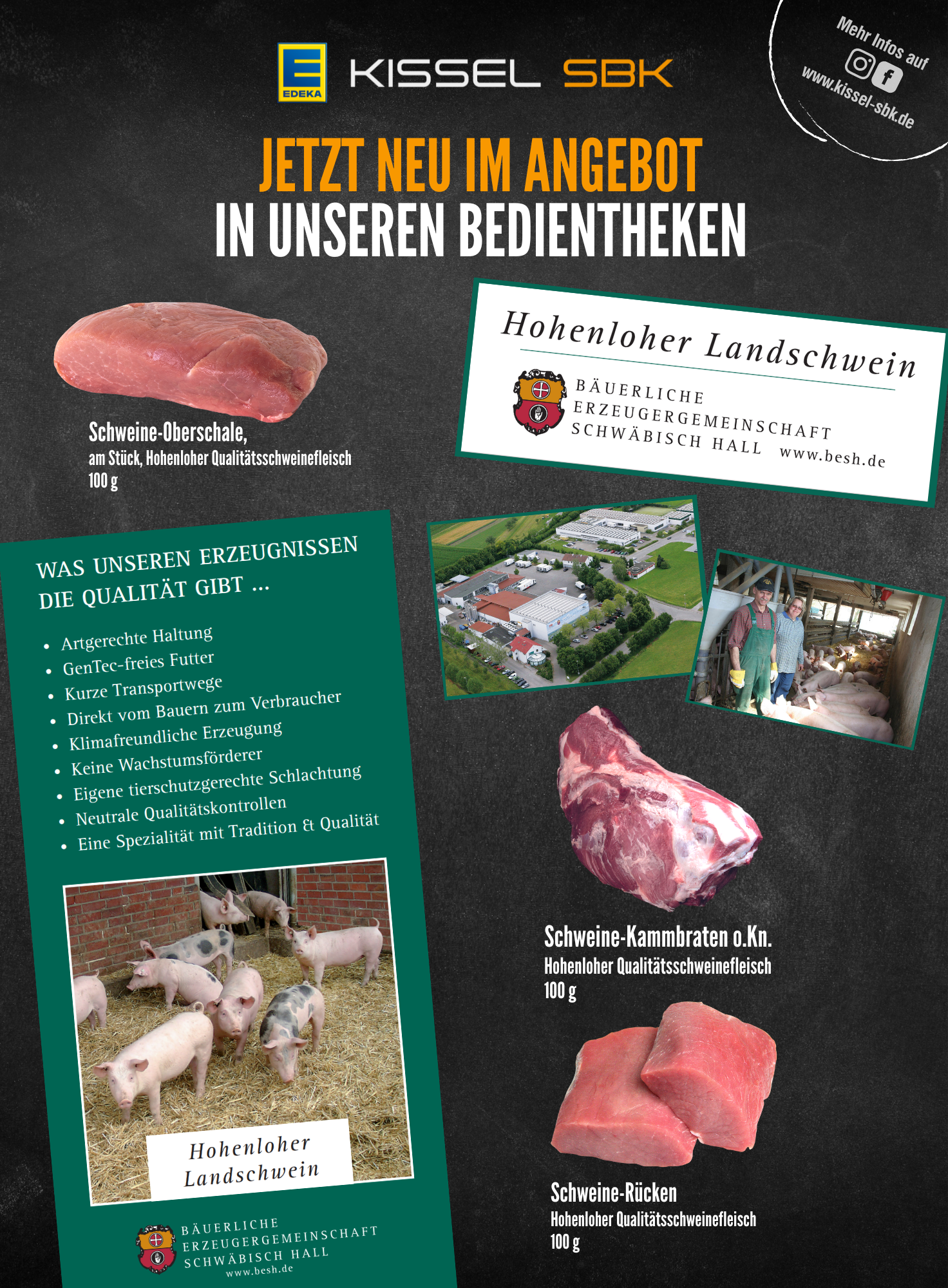 Ab sofort im Sortiment, Fleischerzeugnisse der Bäuerlichen Erzeugergemeinschaft Schwäbisch Hall